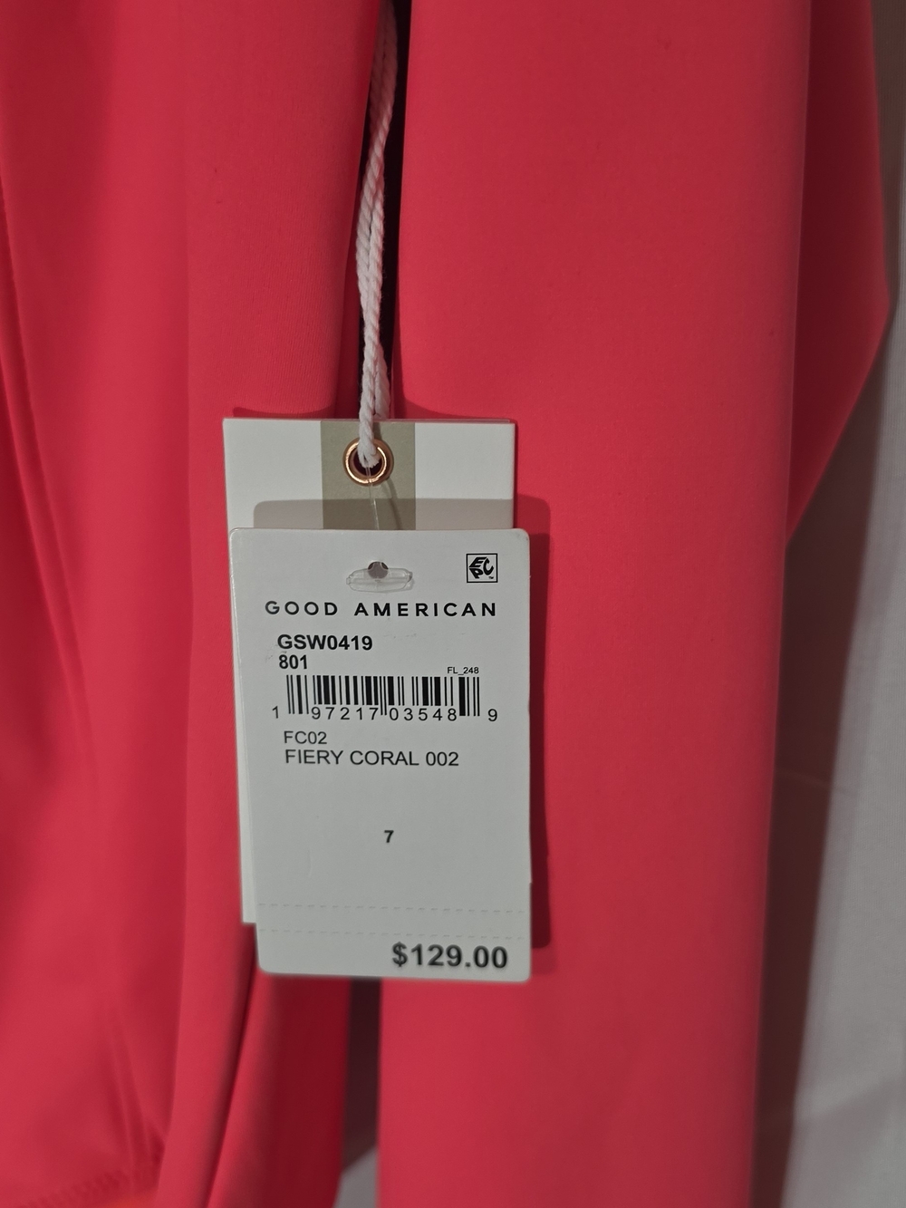 Good American Fiery Coral One-Piece Swimsuit